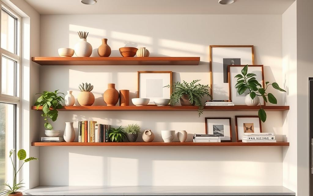 shelf styling, home organization, chic shelves, storage ideas, minimalist decor.